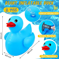 Hungdao 1 Pack 4 Feet Giant Inflatable Duck Pool Float - Blue / 2 - image 2