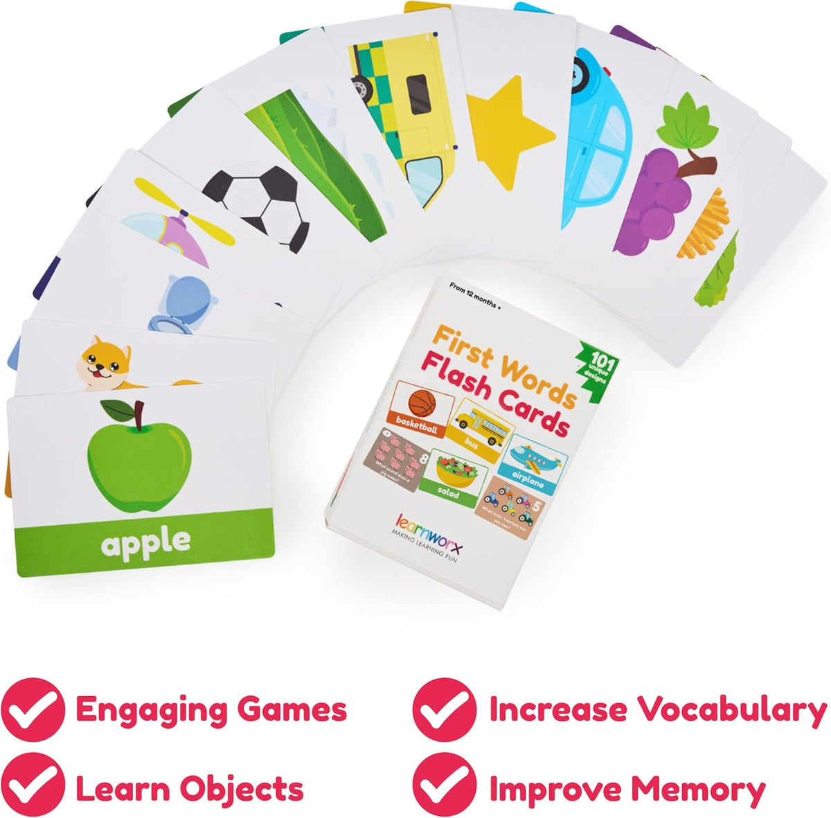 101 First Words Travel Size Flash Cards, 202 Sides - Travel Size (4½ x 3") - image 2
