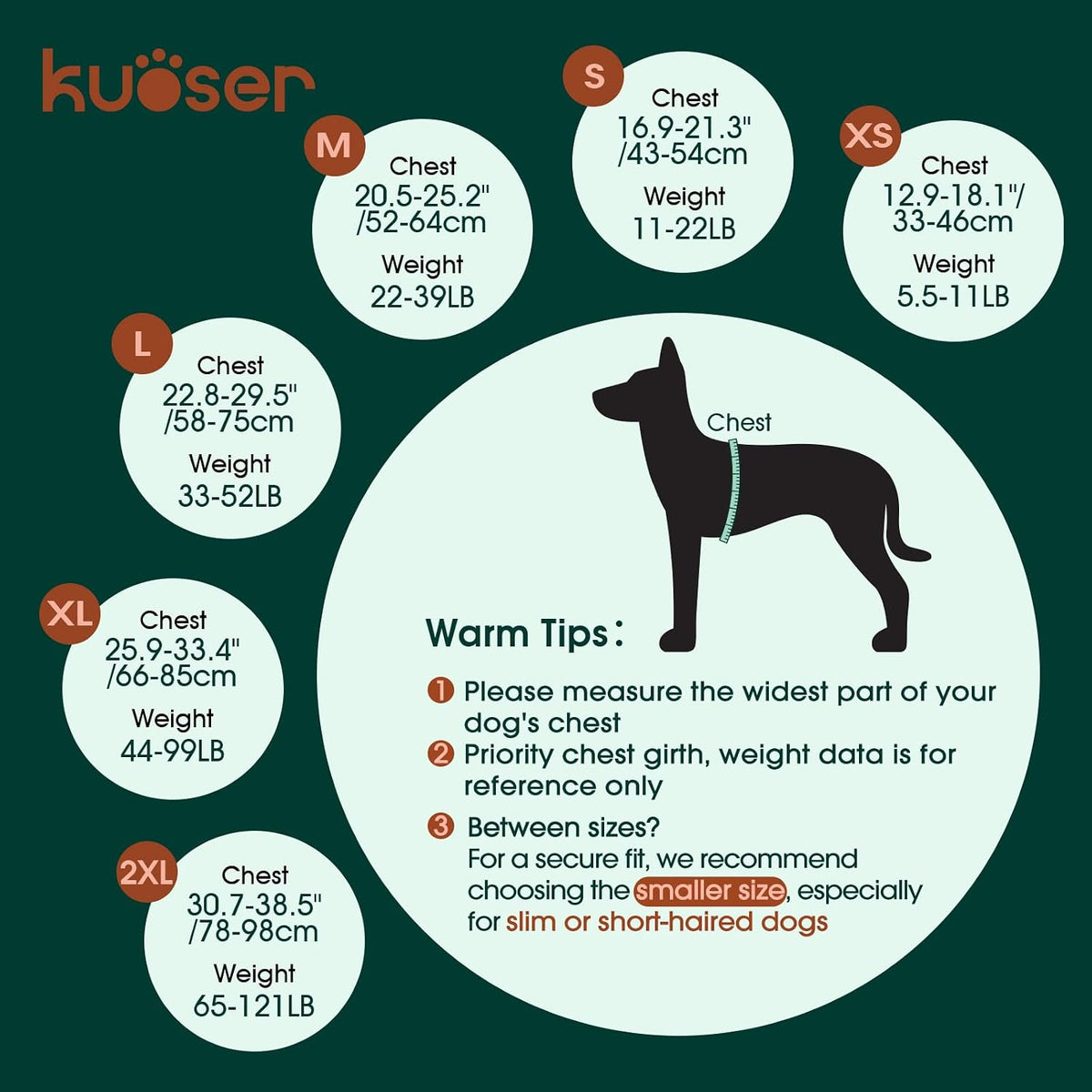 Kuoser Dog Life Jacket with Rescue Handle - Xx-large (Chest Girth:30.7-38.5'') / Red & Navy - image 3