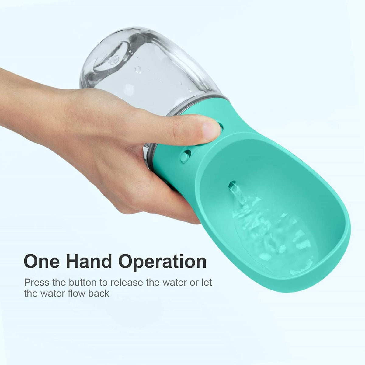 DEYACE Dog Water Bottle, Leak Proof Portable Pet Water Bottles for Dogs, Puppy Water Dispenser - Teal 12oz - image 2