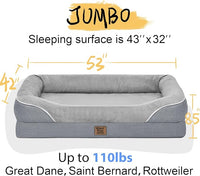 Washable Orthopedic Large Dog Bed - Removable Waterproof Cover with Bolster Extra Large Dog Bed Foam Support XL Large Big Pet Dogs Beds
