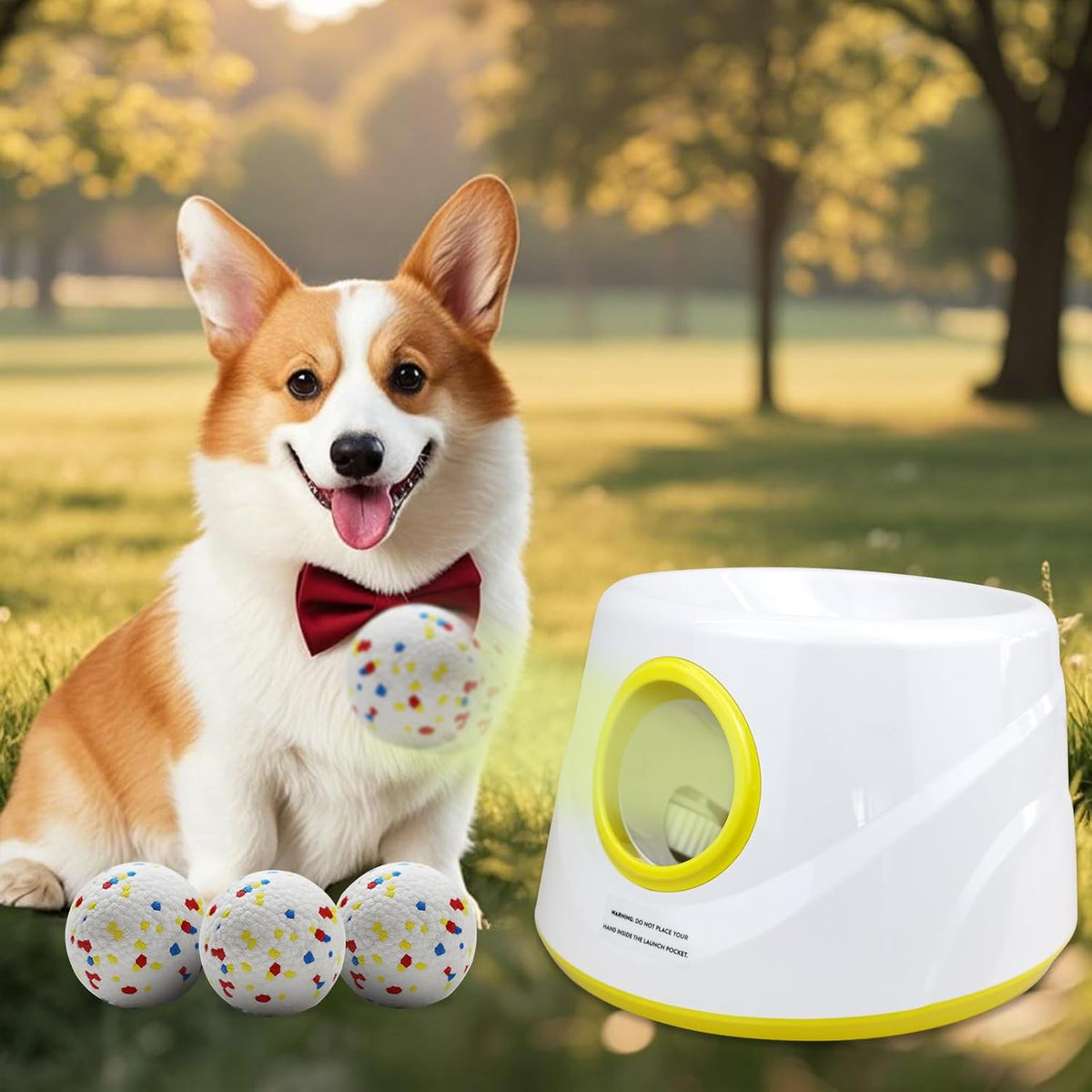 MEKAPLE Automatic Dog Ball Launcher - Yellow