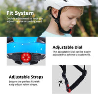 Kids Bike Helmet, Toddler Youth Helmet for Boys Girls, Ages 3-5 - Matte Stars / 50cm-57cm/19.7''-22.4'' - image 3