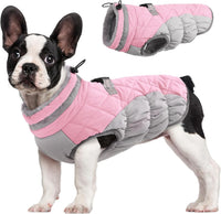 Dog Cold Weather Coats Reflective Dog Warm Jacket with Harness – Essentials for Dogs - Pink / XS(chest:14in)