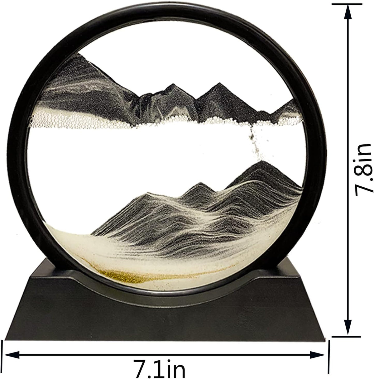 HYUGF Moving Sand Art Picture, 3D Deep Sea Liquid Motion Sand – Fun for Kids & Family - Black / 7 inches - image 2