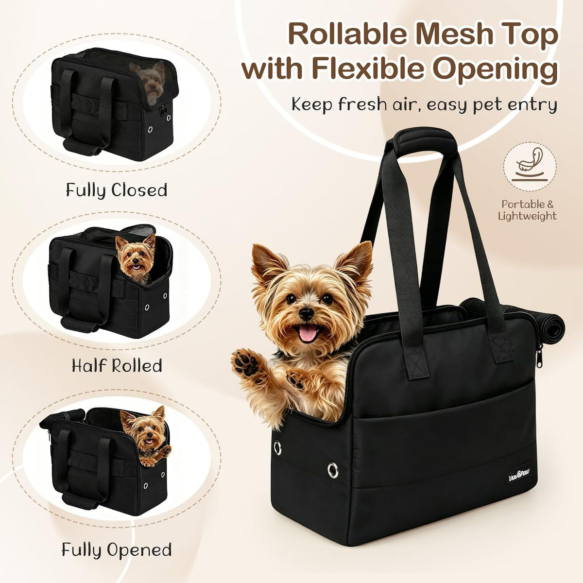 Dog Purse Carrier for Small Dogs - Black - image 4