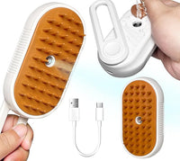 Cat/Dog Brush for Shedding - Steam Brush with Water, Hair Comb and Steamer for Pet Grooming (NEW WHITE)