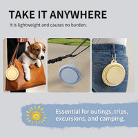 Collapsible Dog Bowls 2-Pack - 12 OZ Macaron Blue and Yellow - image 4