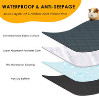 4 Pack Guinea Pig Cage Liners Washable Guinea Pig Bedding Reusable - Dark Grey / 57" x 28" (2 Pack) - image 3