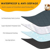 4 Pack Guinea Pig Cage Liners Washable Guinea Pig Bedding Reusable Waterproof Super Absorbent Guinea Pig Pee Pads Anti Slip Mat for Small Animals Rabbit Hamster Rat -28 x 14 Inch