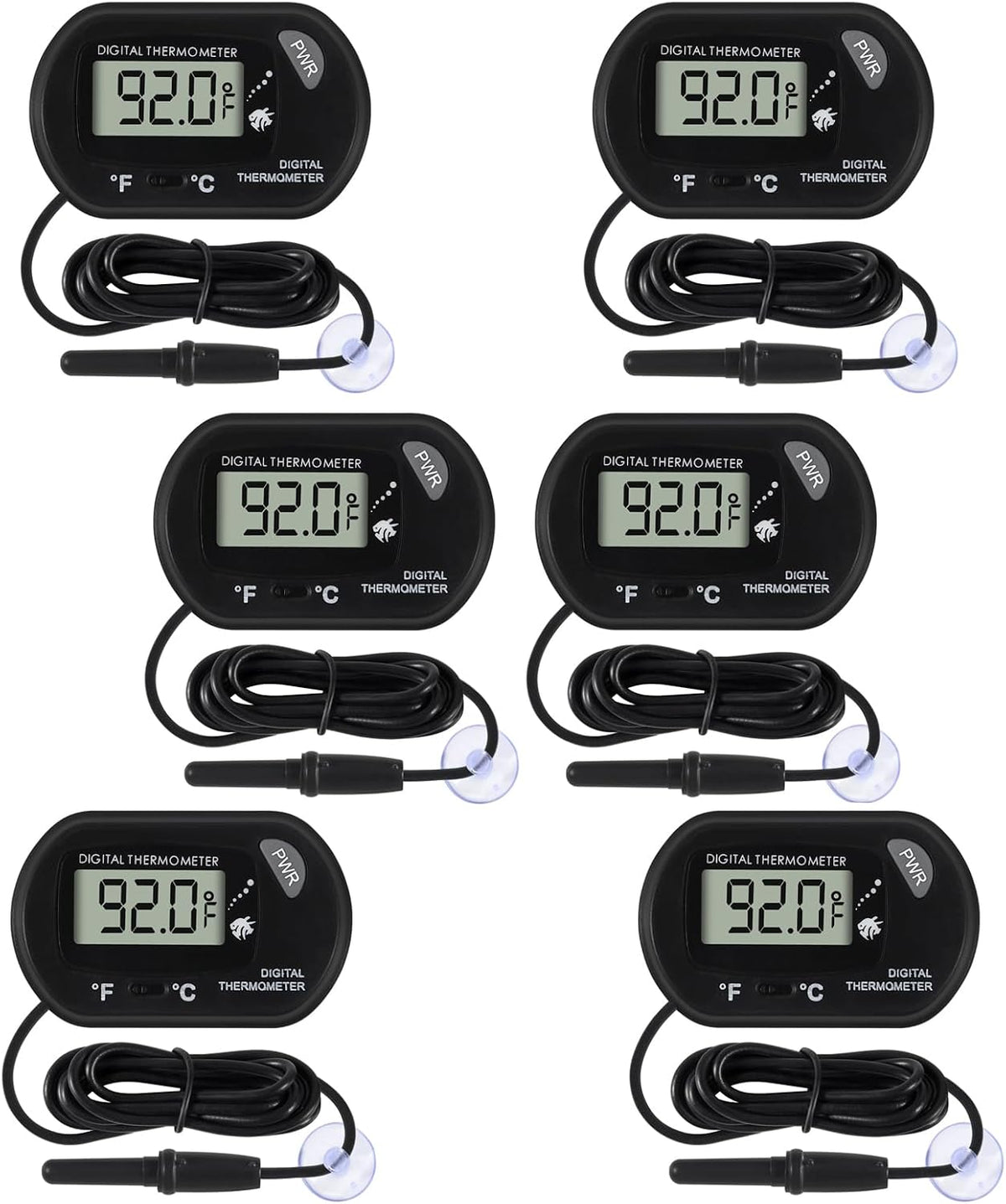 4Pcs Aquarium Thermometer Fish Tank Thermometer Reptile Fahrenheit - 6PCS
