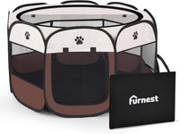 Pop-up Playpen for Puppy, Portable and Foldable Exercise Kennel Tent Crate Indoor/Outdoor Travel - Small