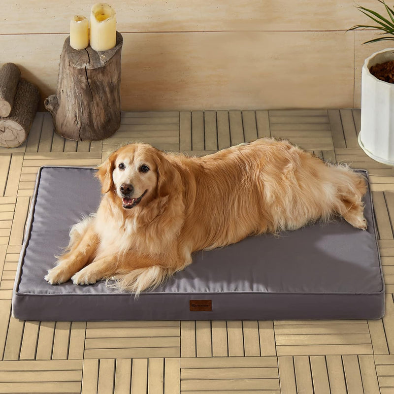 BFPETHOME Outdoor Waterproof Dog Bed for Large Dogs - Grey / 36.0"L x 27.0"W x 3.0"Th