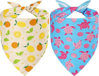 Halloween Dog Bandanas Pink Black XLarge 2PCS - 26-Turtle Lemon / X-Large