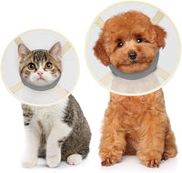 Soft Dog Cone Collar to Stop Licking-Adjustable Comfortable Mesh Recovery Collar After Surgery for Small or Miniature Dogs, Alternative to Plastic Elizabethan Collars for Neuter Incision Care (Grey,M)