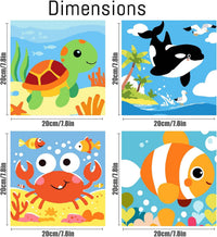 FQOVKYN 4 pack paint by number kit for kids with cute animal 8x8 canvases - view 6