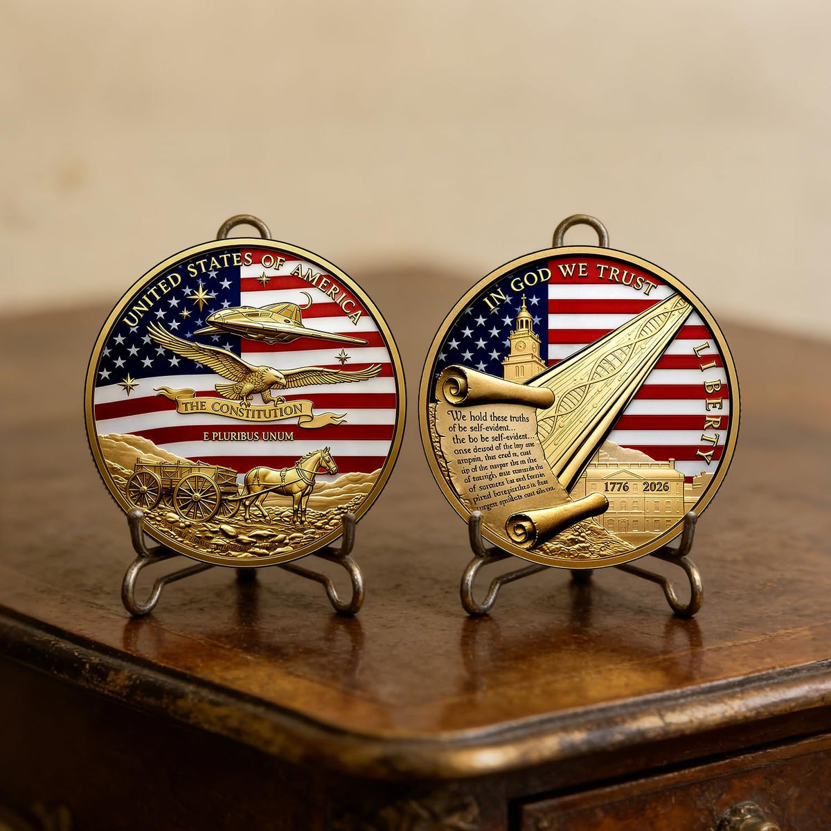 Lastikor 2 inch Marine Corps 250th anniversary coin in copper color - view 15