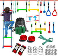Ninja Warrior Obstacle Course for Kids Backyard - 2 x 50' + 8 Obstacles