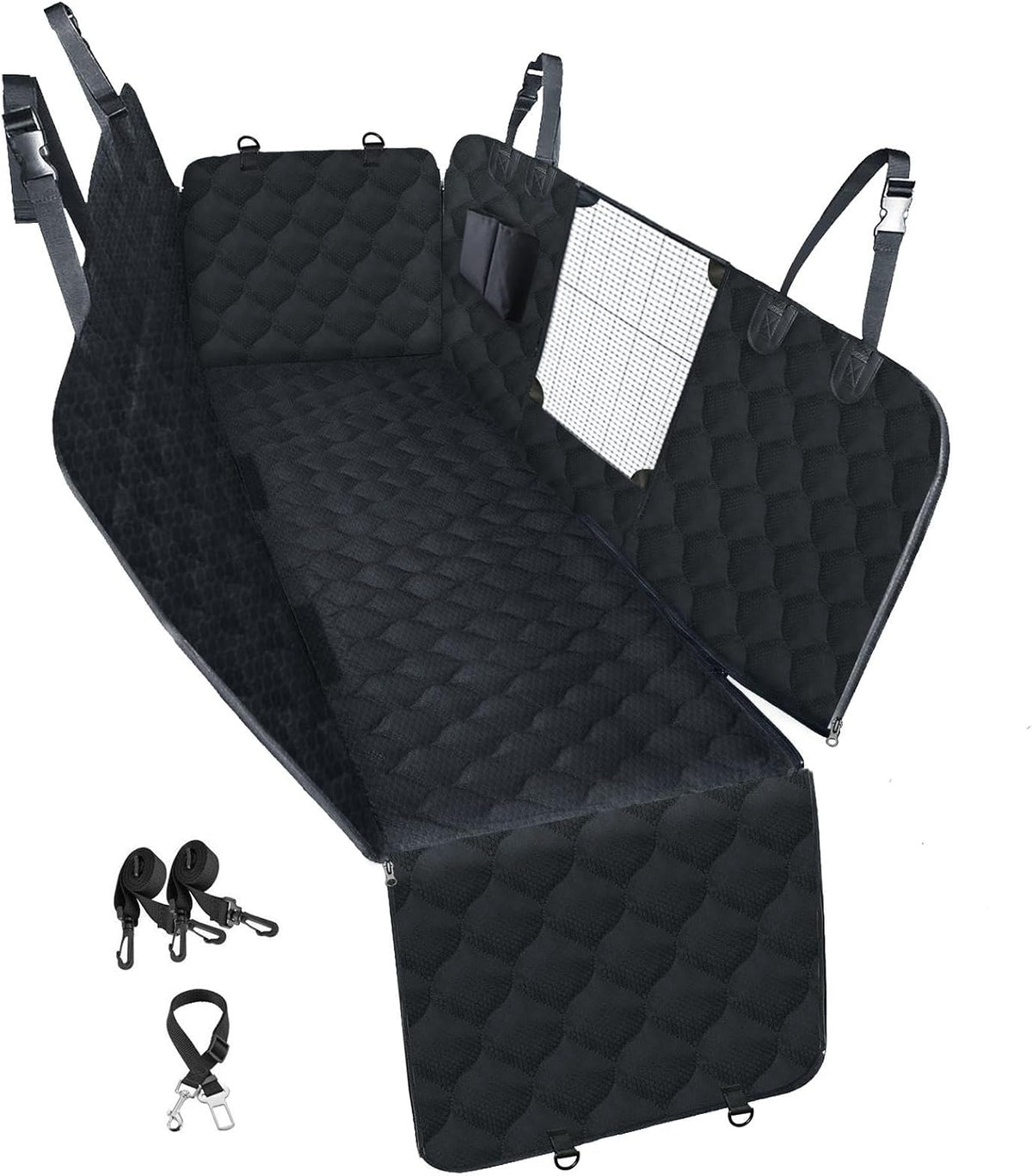Dog Car Seat Cover for Back Seat - black