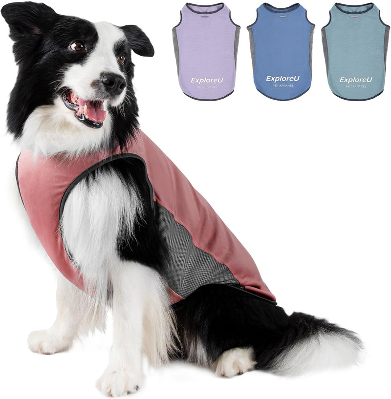 Dog Cooling Vest with Soft Stretchy Sun Protection, XL - Medium (24-35lbs) / Brier Rose