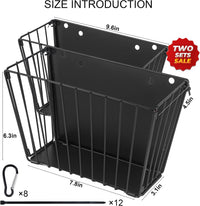 2PCS Rabbit Hay Feeder with Heavy-Duty Metal Frame Guinea Pig Hay - Black-2PCS - image 2