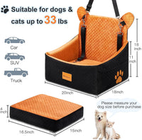 Dog Car Seats for Small/Medium Dogs up to – Essentials for Dogs - brown black - image 3