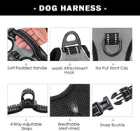 PHOEPET No Pull Dog Harness Medium Reflective Front Clip Vest - Large / Gray - image 4