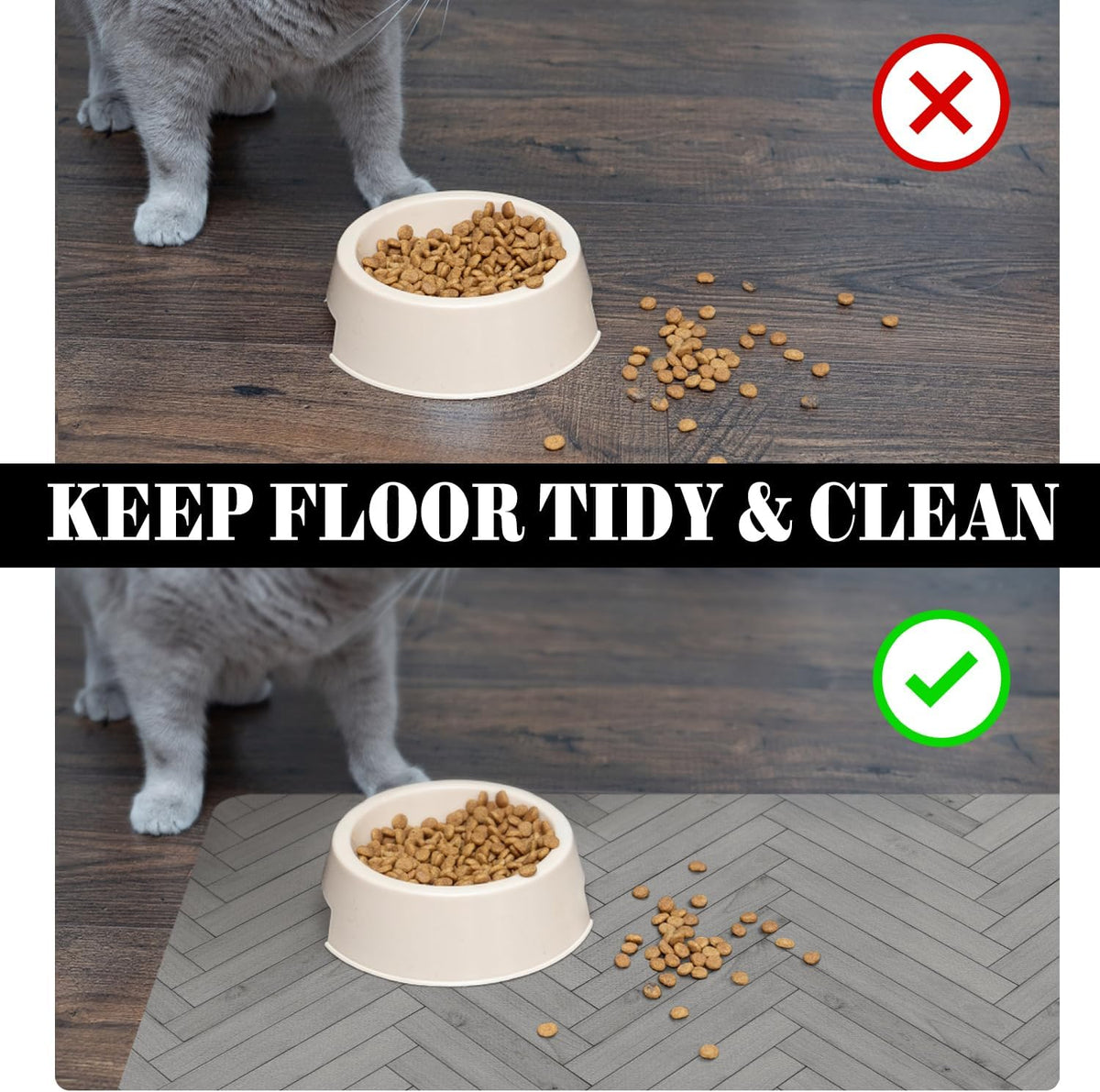 Dog Food Mats for Floors Absorbent, Pet Cat Food Mat - S(12"×20") / 01-Light Grey - image 4