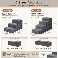 Dog Stairs for Large Dogs 18" H - Grey / 3-Step 18" H - image 3