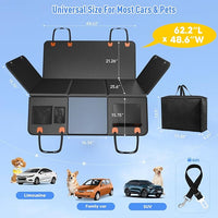 Back Seat Extender for Dogs, Dog Car Seat Cover for Back Seat with Hard Bottom,Waterproof Hammock for Car Pet Backseat Protector,Upgraded PU Leather Material for Car & SUV(Holds 400lbs)