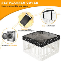 Dog Playpen Mesh Top Cover for 36" Inch Pet Playpen with 4 Panels - Black - image 4