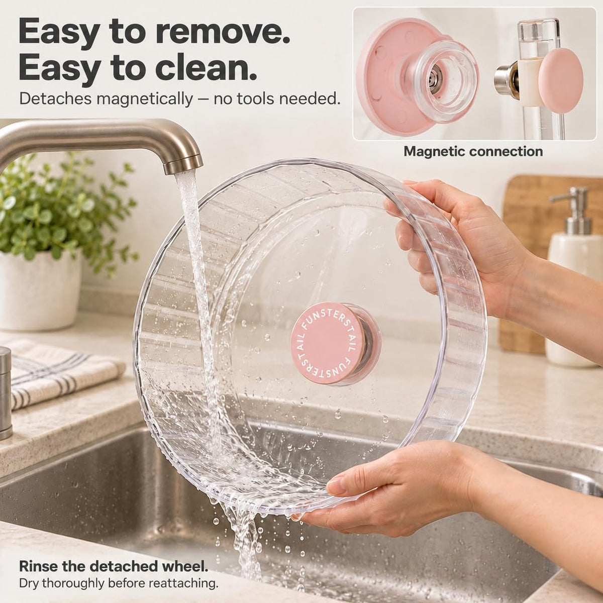 Super Silent Hamster Wheel 10.2 Inch, Magnetic Running Wheel - Peach Pink / Small(8.7 inch) - image 4