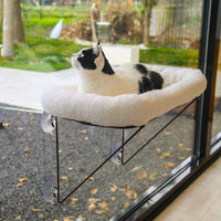 Zakkart Cat Window Perch, 100% Metal Supported from Below – Essentials for Cats - White