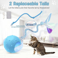 Interactive Automatic Cat Toy Ball-USB Rechargeable,Motion Activated - Blue - image 3