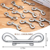 Hotop 20 Pcs 2.75 Inch Double Ended Bolt Snaps Hooks Zinc Alloy Trigger Chain Metal Clips Key Holder for Linking Key Chain Dog Leash Collar Pet Sling Feed Buckets(Silver)