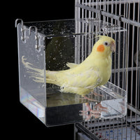 GURECOD Hanging Bird Bath Cube Bird Bathtub Bath Shower Box Bowl Cage - 5.1 x 5.1 x 4.3 inch