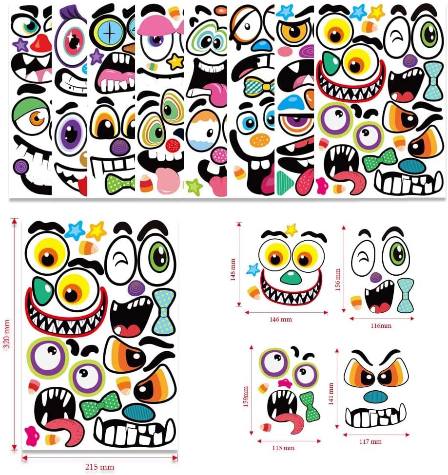 DUJAA large pumpkin face stickers with eyes, mouths and eyebrows for Halloween - view 4