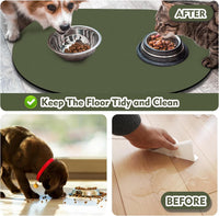 Cat Food Mat Small, 20''x12'' Absorbent Cat Feeding Mat - 24''x16'' / Dark Green - image 2
