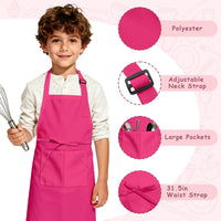 IAGBIBUI 12 pack of black kids aprons with two front pockets - view 21