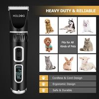 Dog Clippers Professional Heavy Duty Grooming Clipper 3-Speed - Silver - image 3