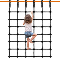 Climbing Cargo Net 49" x 77" Heavy Duty Climbing Rope Net for Outdoor - Black / 49" x 77"