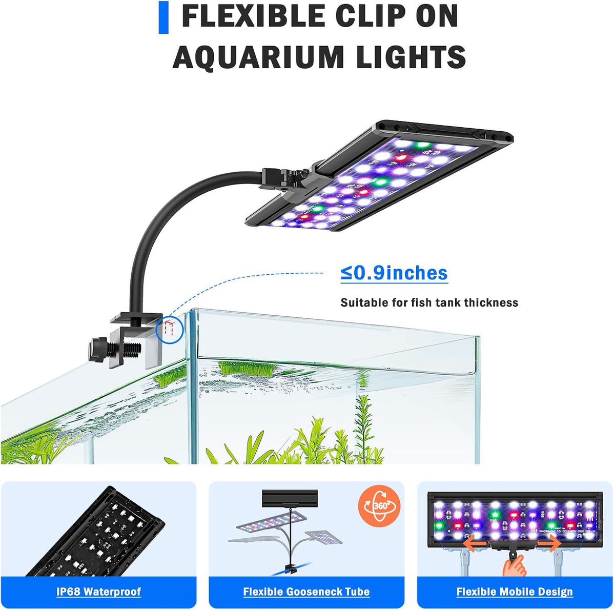 AQQA Clip On Aquarium Light - 11 Watts - image 3