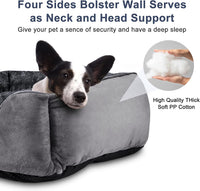JOEJOY Rectangle Dog Bed for Large Medium Small Dogs - Dark Grey / XL(35"x 25"x 10") - image 3