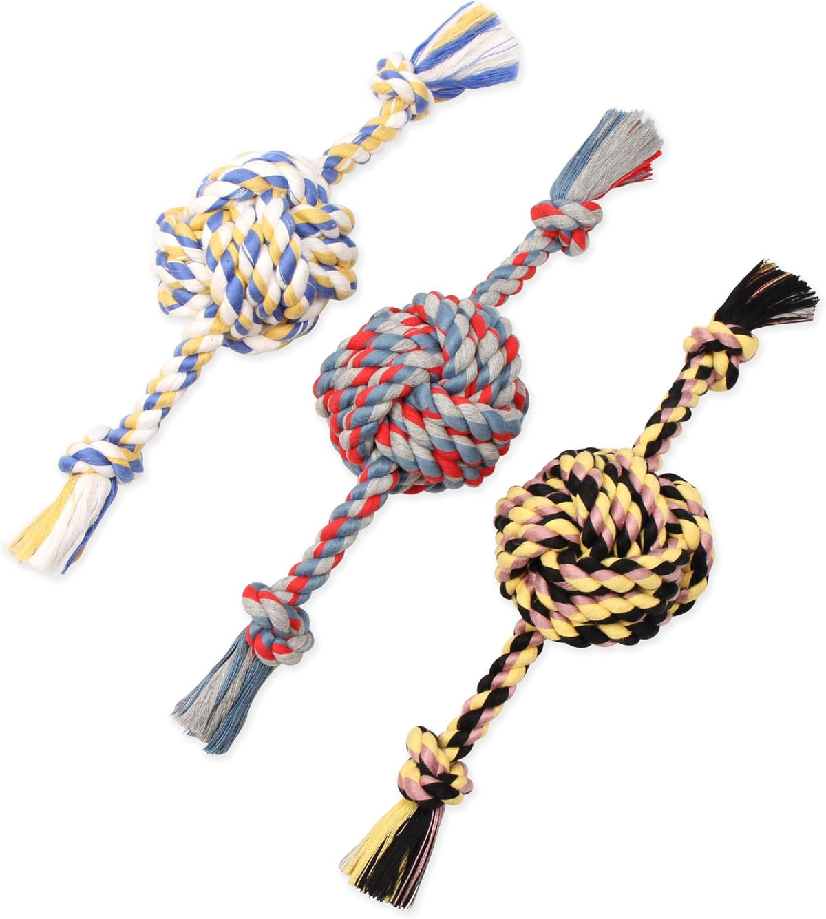 Mammoth Pet Products Flossy Chews Color Monkey Fist Ball with Rope - Large 18" / 1 - image 4
