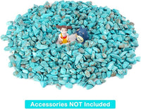 WAYBER 2 Lbs/920g Green Turquoise Decorative Stones Irregular Aquarium Pebbles Crystal Rocks Quartz Gravels for Fish Turtle Tank/Succulent Plants/Air Plants Decoration (Fill 2 Cups)