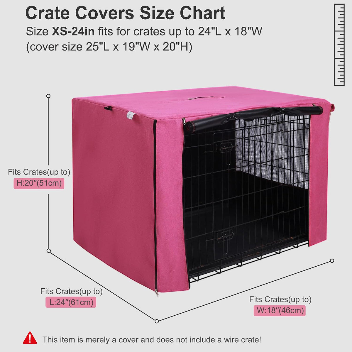 42-Inch Dog Crate Cover with Mesh, Waterproof Kennel Cover - 48.0"L x 30.0"W x 33.0"H / Pink - image 3