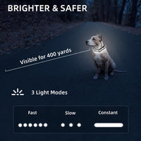 Super Bright LED Dog Collar, Waterproof Light up Collars – Essentials for Dogs - M (Width:1",Length:14.5" - 19.5") / White - image 4