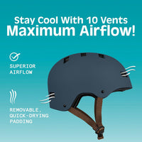Retrospec Dakota Protective Bike Helmet, Skateboard, Scooter - Matte Navy / Large - image 3