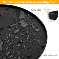 Dog Food Mat Spill-Proof Silicone Dog Bowl Mat Raised Edge Pet - Black / 19"L x 12"W - image 4