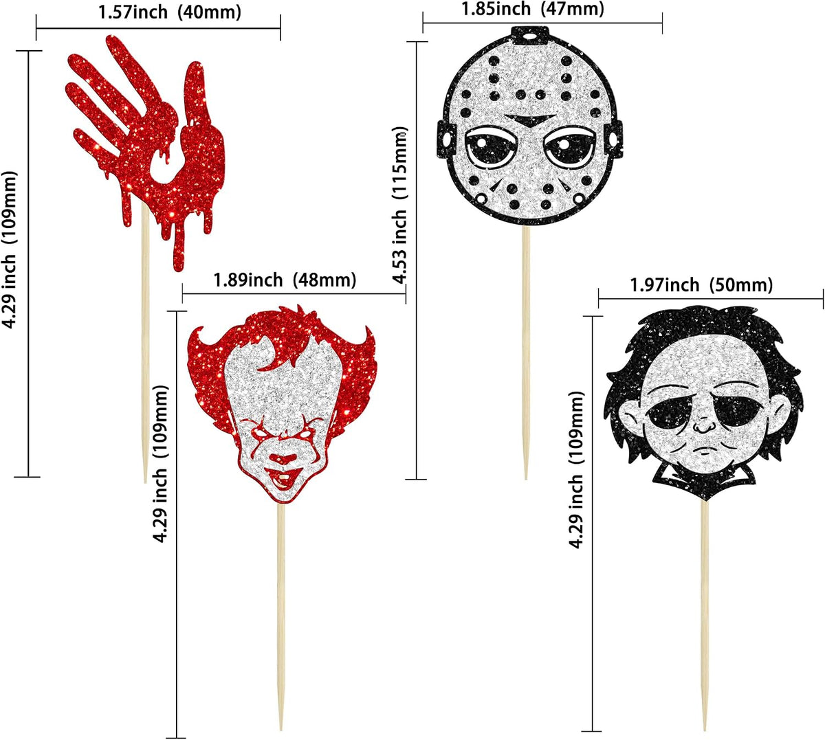 Gyufise Halloween baby shower cupcake toppers with Oh Baby ghost designs on picks - view 20